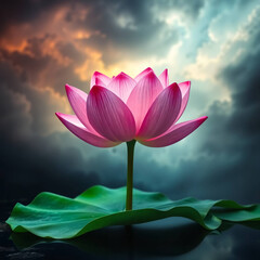 lotus flower on blue sky