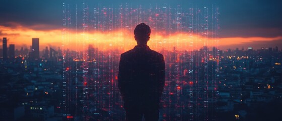 Urban Future: A Silhouette Against the Digital Dawn