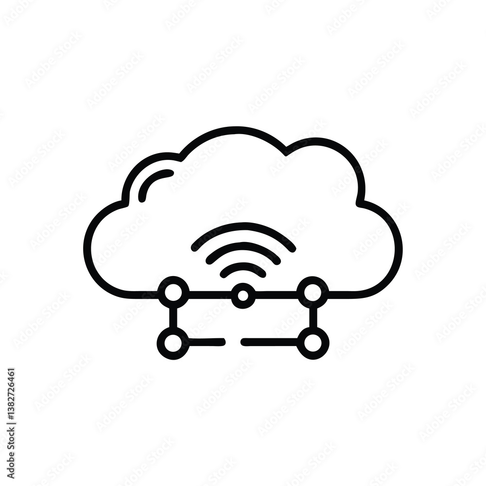Poster cloud computing network icon