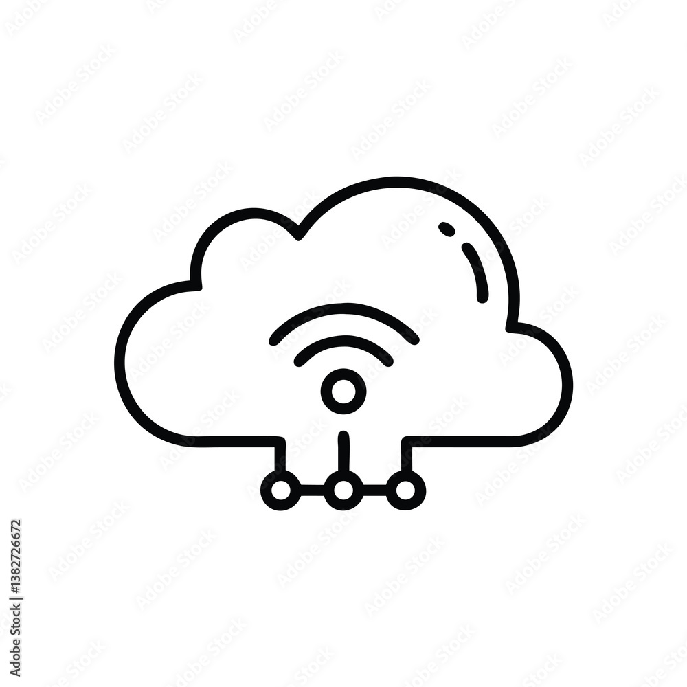 Poster cloud computing network icon