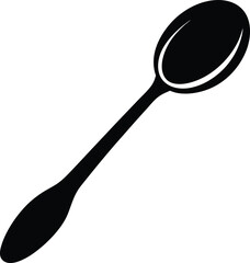spoon black and white silhouette vector design