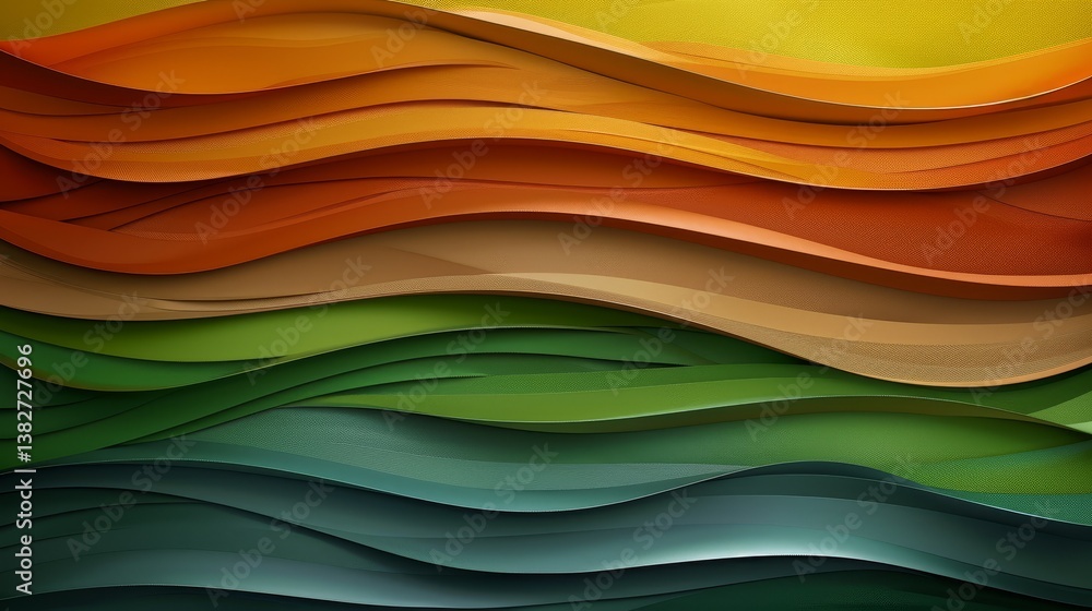 Aufkleber dynamic abstract background, vibrant wavy shapes and colorful patterns for modern design