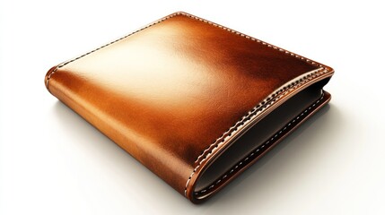 Leather wallet studio shot, white background