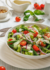 Green Bean Tomato Romaine lettuce Cheese Salad