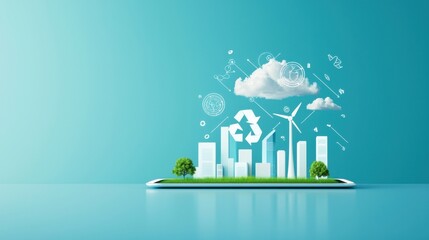 Obraz premium Sustainable Urban Development with Green Technology and Innovation