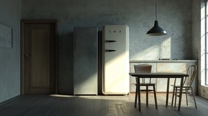 Rustic Kitchen Interior Design: Vintage Appliances and Sunlight