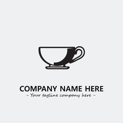 Cup illustration black and white for logo company vector image

