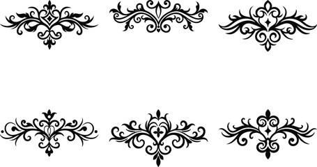 Victorian graphic ornament on white background