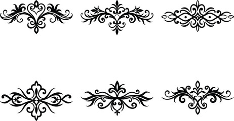 Victorian graphic ornament on white background