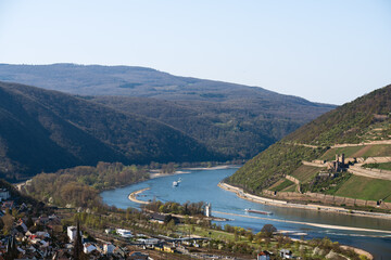 Blick auf den Rhein vom Rochusberg, April 2025