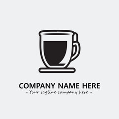 Cup illustration black and white for logo company vector image
