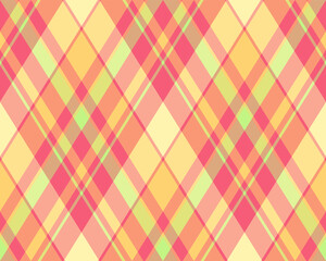 Argyle pattern of geometric rhombus. Harlequin check wallpaper design. Classic diamond shaped textile material for web background, print fabric clothing, sweater, wrapping paper, gift card, invitation