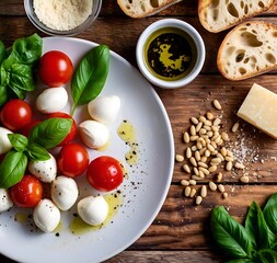 Table with Italian ingredients 