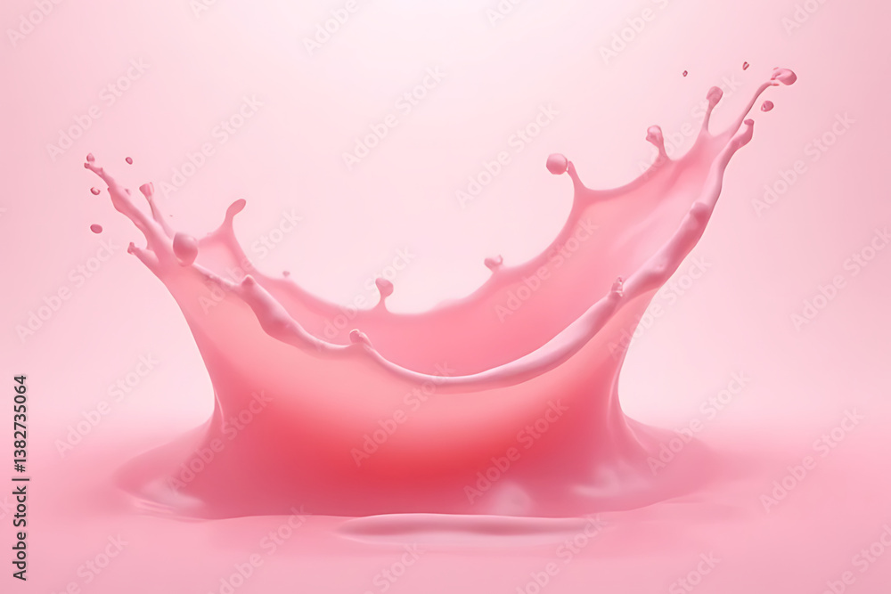Poster dynamic pink liquid splash studio setting high-quality image vibrant color artistic concept