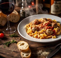 spaghetti with meatballs