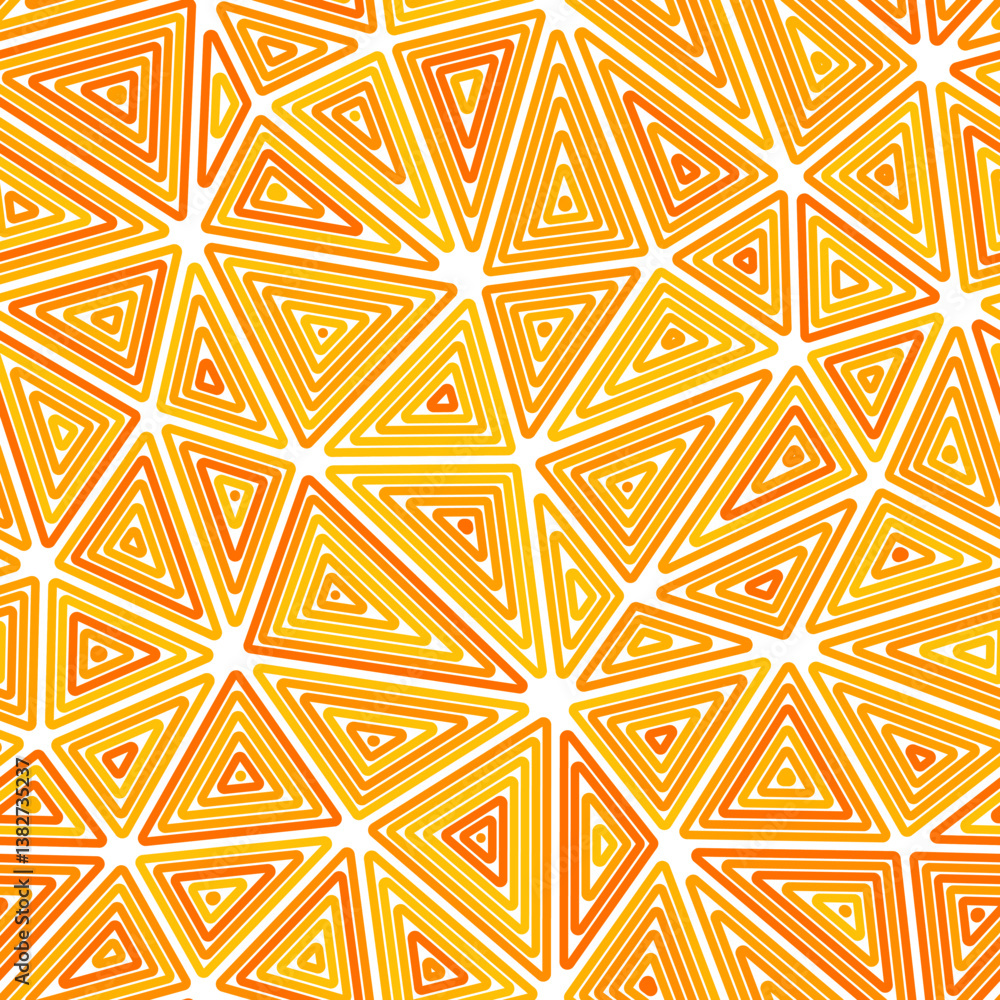 Poster triangles background. multiple repeated inner triangles. large shape size. mono-tone colored style. 