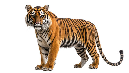 Obraz premium Majestic tiger strolling wildlife sanctuary animal portrait close-up