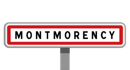 Panneau sur poteau central de Montmorency, Val-d'Oise, &Icirc;le-de-France