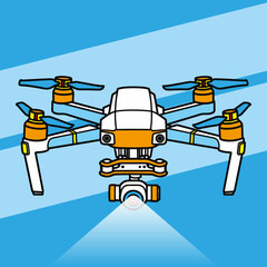 Flat cartoon drone four-axis dual camera