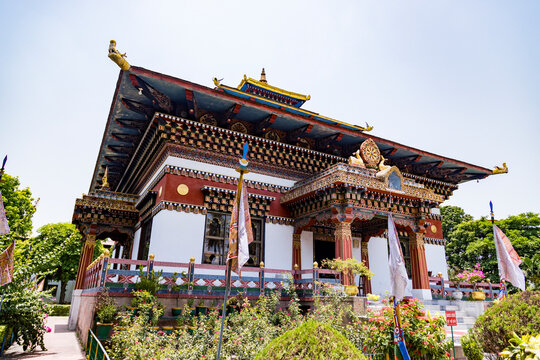 Royal bhutan monastery bhutanese temple near mahabodhi temple in bodh gaya, bihar state of India