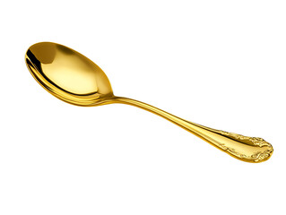 golden spoon on Transparent Background