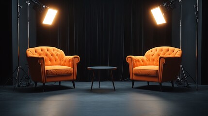 Comfortable seating with chic orange chairs images