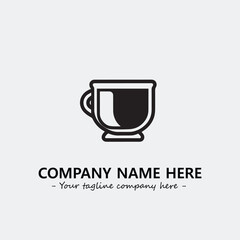 Cup illustration black and white for logo company vector image
