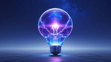 light bulb on blue background