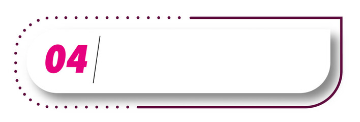 Bullet point number 4 list marker pink color modern style colorful trendy typography