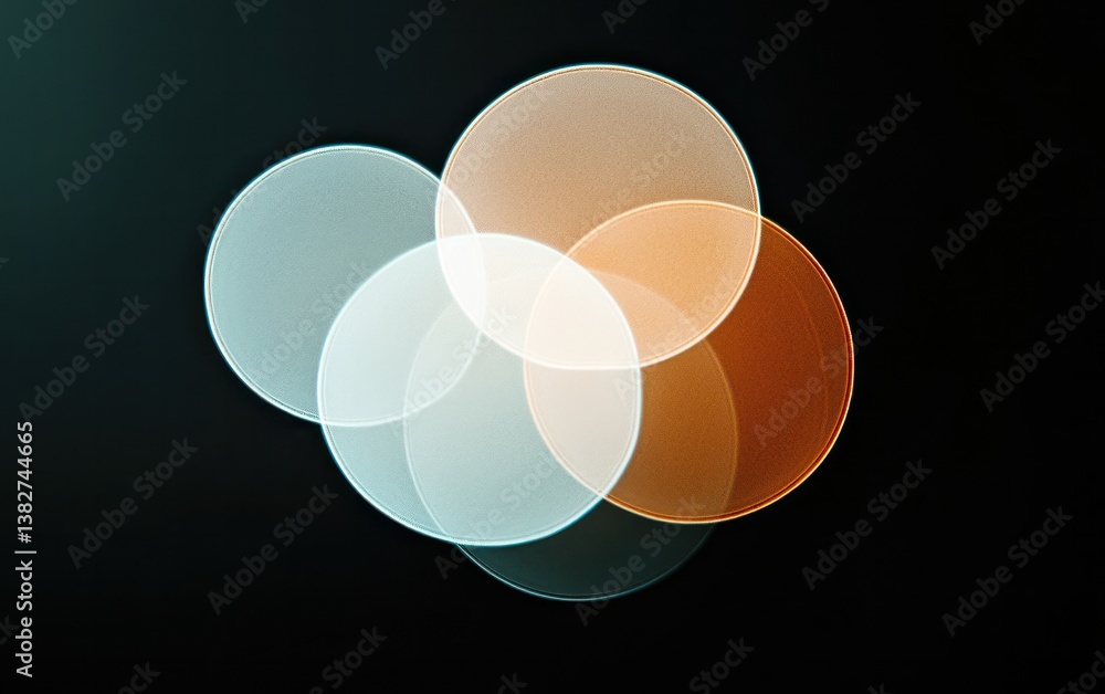 Poster overlapping translucent circles abstract design