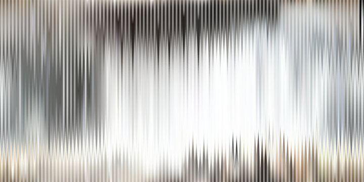 Chrome wavy ribbed acrylic or plexi glass seamless bg with grainy texture. Abstract gradient mesh pattern of corrugated glossy material. Polycarbonate panel blurry vector illustration