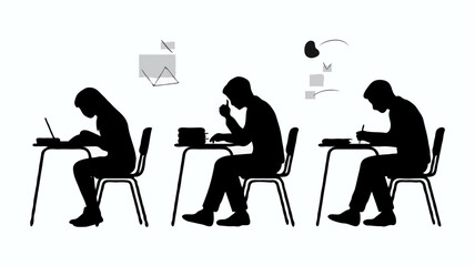 Modern Educational Workspace: Silhouette of Student in Digital Learning Environment Focusing on Academic Development and Innovation