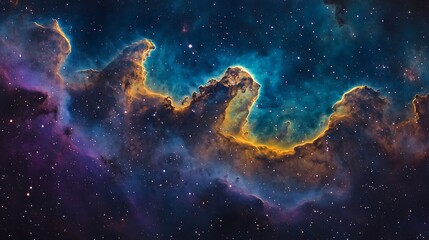 Fototapeta premium Beautiful nebula in space with colorful gases images
