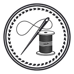 Needle Icon – Sewing, Embroidery, and Medical Injection Needle Vector Design