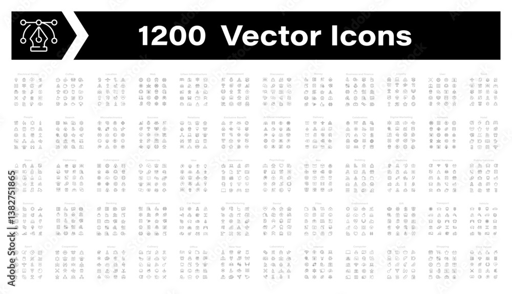 Poster outline icons collection. high quality editable stroke icons. linear icons set. outline icons pack. 