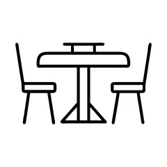 bistro table vector icon, simple black outline line icon of bistro table, furniture vector line art icon