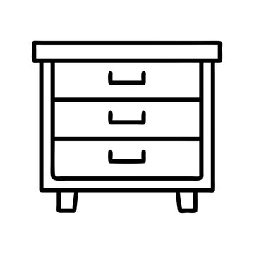 recommend clip art: chest of drawers vector icon, simple black outline line icon of chest of drawers, furniture vector line art icon
