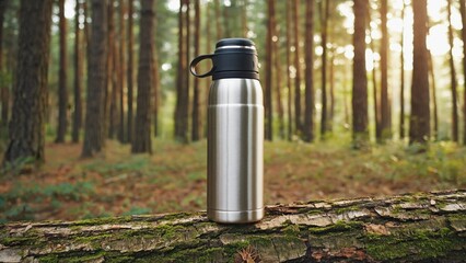 Stainless steel, insulated hydration flask for outdoor activities.
