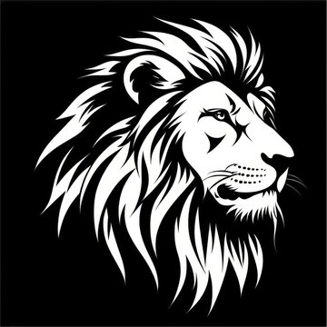 Versatile lion head graphic ideal for tattoos and branding. 