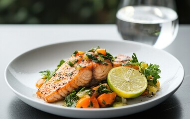 Pan-Seared Salmon with Mango Salsa and Lime