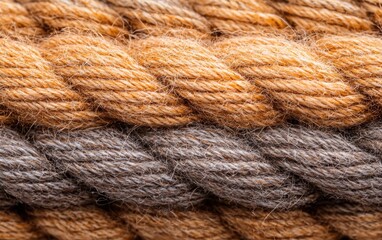 Fototapeta premium Textured Brown and Gray Yarn Braid
