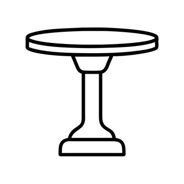recommend clip art: pedestal table vector icon, simple black outline line icon of pedestal table, furniture vector line art icon