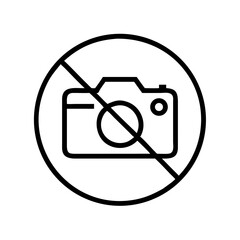 No photography icon in minimalist line art style