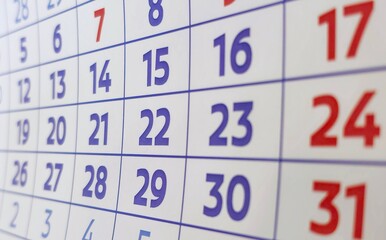 The Sheet of the Calendar