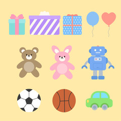 a variety of cute toys