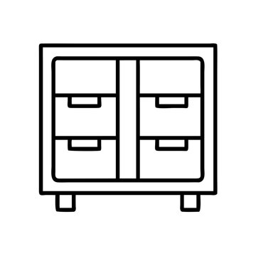 recommend clip art: storage cabinet vector icon, simple black outline line icon of storage cabinet, furniture vector line art icon