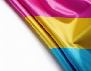 Pansexual pride flag with vibrant colors on textured fabric