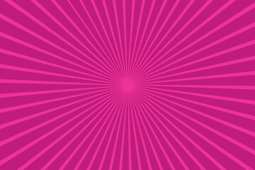 Fototapeta premium Abstract pink sun ray background. Cerise red swirl radial beam sunrise or sunset light retro design illustration.