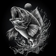 Stunning vector illustration of a bass fish, perfect for design projects.