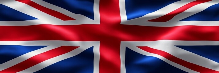Flag of the United Kingdom, Patriotic Symbol of Great Britain in Three Colors Blue, White, and Red